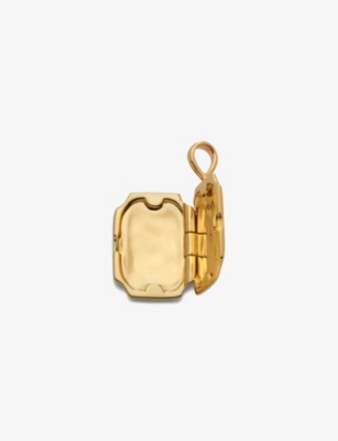 Monica Vinader Womens Yellow Gold Signature 18ct Yellow Gold-plated Vermeil Sterling-silver Locket In Yellow Gold