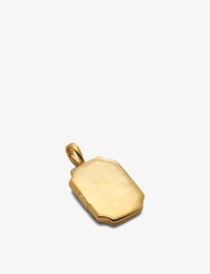 Monica Vinader Womens Yellow Gold Signature 18ct Yellow Gold-plated Vermeil Sterling-silver Locket