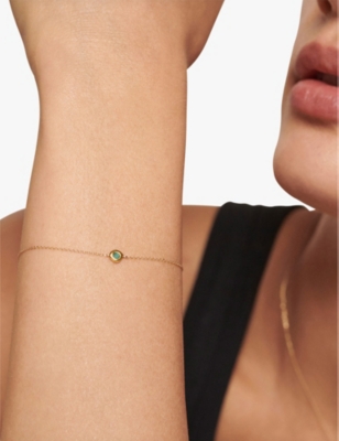 Monica Vinader Womens Yellow Gold Siren 14ct Yellow-gold And Emerald Chain Bracelet In Yellow Gold