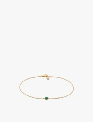 Monica Vinader Womens Yellow Gold Siren 14ct Yellow-gold And Emerald Chain Bracelet In Yellow Gold