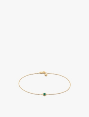 Monica Vinader Womens Yellow Gold Siren 14ct Yellow-gold And Emerald Chain Bracelet