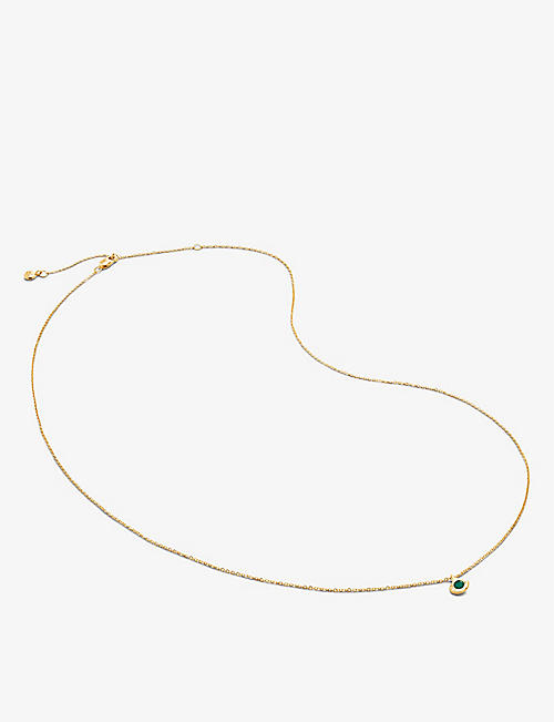 MONICA VINADER: Siren 14ct yellow-gold and emerald chain necklace