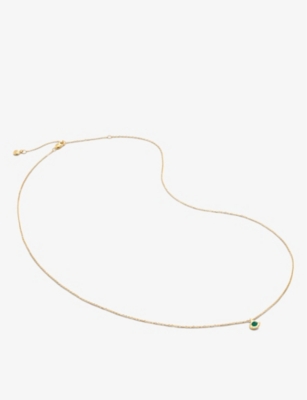 Monica Vinader Womens Yellow Gold Siren 14ct Yellow-gold And Emerald Chain Necklace