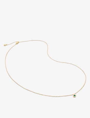 Monica Vinader Womens Yellow Gold Siren 14ct Yellow-gold And Emerald Chain Necklace In Yellow Gold