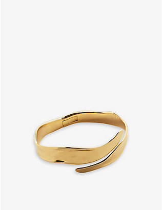 MONICA VINADER: Wave Wrap 18ct yellow gold-plated vermeil sterling-silver cuff