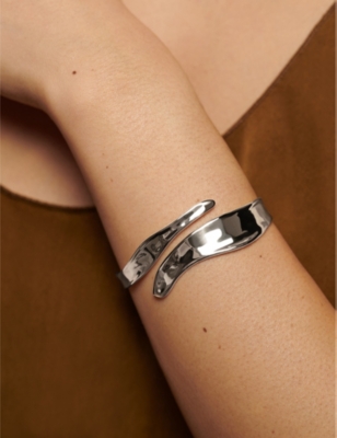 Monica Vinader Sterling Silver Wave Wrap Cuff In Sterling Silver
