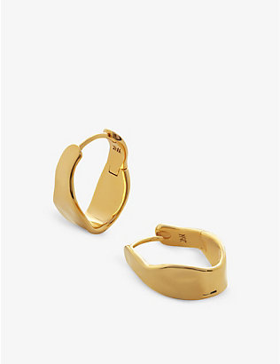 MONICA VINADER: Wave Medium 18ct yellow gold-plated vermeil sterling-silver hoop earrings