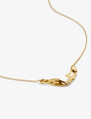 Monica Vinader Womens Yellow Gold The Wave 18ct Yellow Gold-plated Vermeil Sterling-silver Pendant N In Yellow Gold