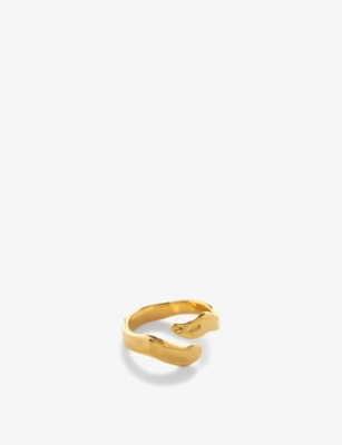 MONICA VINADER: The Wave 18ct yellow gold-plated vermeil sterling-silver ring