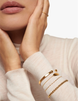 Monica Vinader Womens Yellow Gold Nura Teardrop 18ct Yellow Gold-plated Vermeil Sterling-silver Bang In Yellow Gold