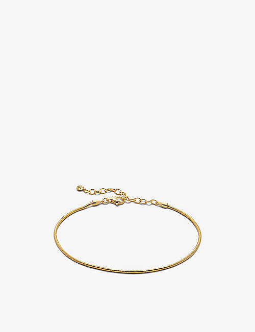 MONICA VINADER: 18ct yellow gold-plated vermeil sterling-silver snake chain bracelet