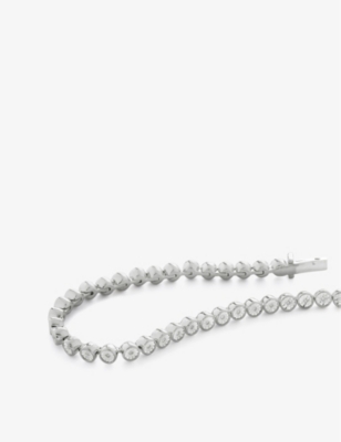 Shop Monica Vinader Women's Sterling Silver Tennis Sterling-silver And 0.11ct Diamond Bracelet