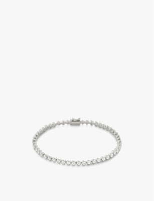 Monica Vinader Womens Sterling Silver Tennis Sterling-silver And 0.11ct Diamond Bracelet