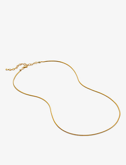 MONICA VINADER: Thin Snake 18ct yellow gold-plated vermeil sterling-silver necklace