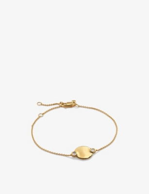 Monica Vinader Womens Yellow Gold 18ct Yellow Gold-plated Vermeil Sterling-silver And 0.03ct Lab-gro In Yellow Gold