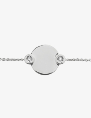 Monica Vinader Womens Sterling Silver Lab Grown Sterling-silver And 0.03ct Diamond Chain Bracelet In Sterling Silver