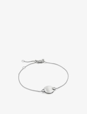 Monica Vinader Womens Sterling Silver Lab Grown Sterling-silver And 0.03ct Diamond Chain Bracelet In Sterling Silver