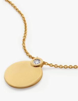 Monica Vinader Womens Yellow Gold Lab Grown 18ct Yellow Gold-plated Vermeil Sterling-silver And 0.01 In Yellow Gold