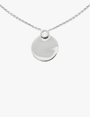 Monica Vinader Womens Sterling Silver Lab Grown Sterling-silver And 0.015ct Diamond Engravable Penda In Sterling Silver