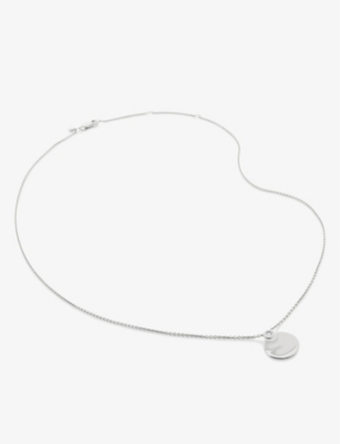 MONICA VINADER: Lab Grown sterling-silver and 0.015ct diamond engravable pendant necklace