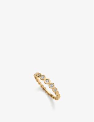 MONICA VINADER: Lab Grown 18ct Yellow Gold-Plated Vermeil Sterling-Silver And 0.057ct Lab-Grown Diamond Eternity Ring