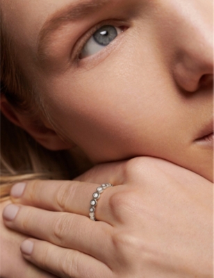 Monica Vinader Womens Sterling Silver Lab Grown Sterling-silver And 0.057ct Diamond Eternity Ring In Sterling Silver