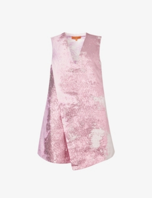 STINE GOYA: Tamar metallic-thread woven mini dress