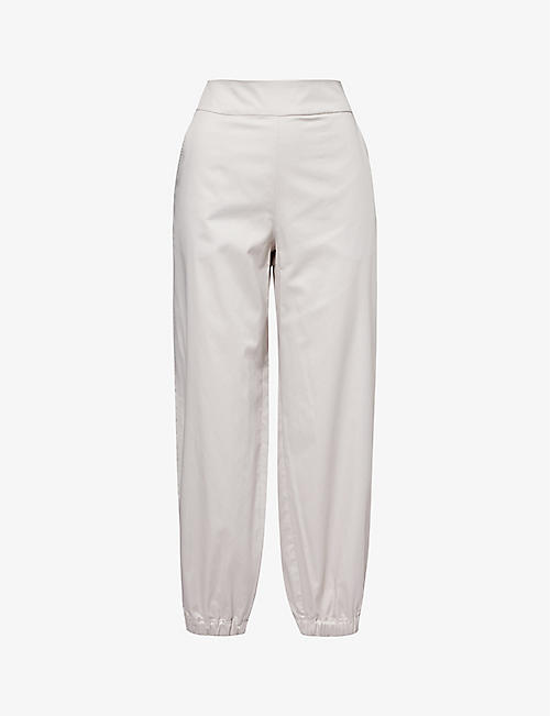 MAX MARA: Candela cropped tapered-leg cotton trousers