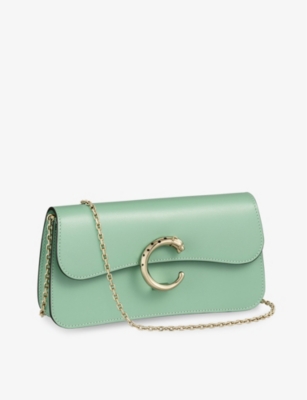 Cartier Panthère De  Chain Mini Leather Cross-body Bag In Green