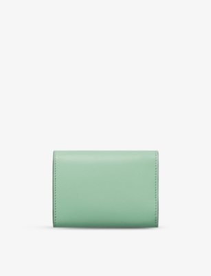 Shop Cartier Green Panthère De Mini Leather Wallet