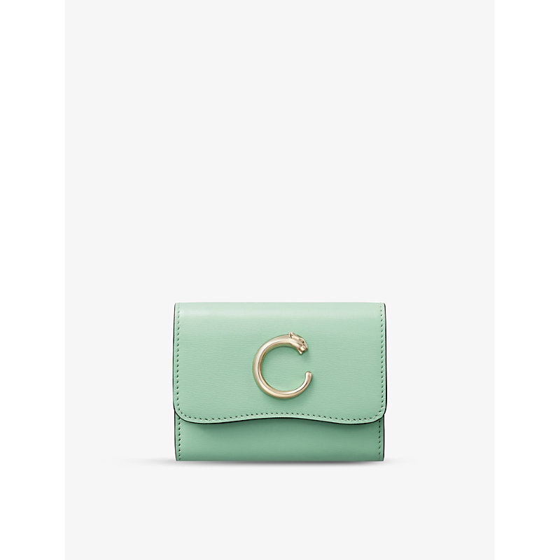 Cartier Green Panthère De Mini Leather Wallet