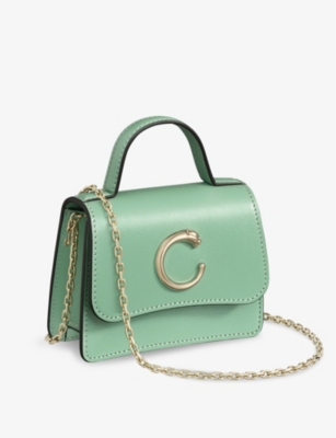 Cartier Panthère De  Micro Leather Top-handle Bag In Green