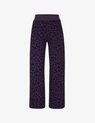 BOSS: BOSS x Naomi Campbell leopard-pattern stretch cotton-blend jogging bottoms