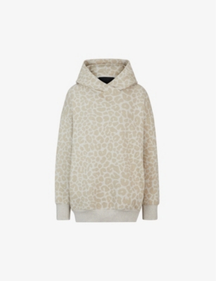 BOSS: BOSS x Naomi Campbell leopard-pattern stretch cotton-blend hoody