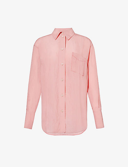 VICTORIA BECKHAM: Crinkled-texture relaxed-fit woven shirt