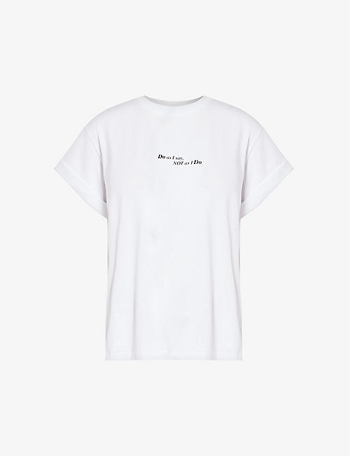 VICTORIA BECKHAM: Text-print organic cotton-jersey T-shirt