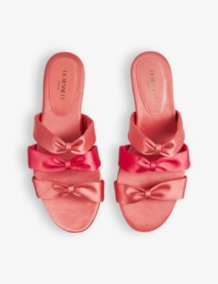 Shop Lk Bennett Women's Pin-pink Jayla Bow-embellished Stain Sandals