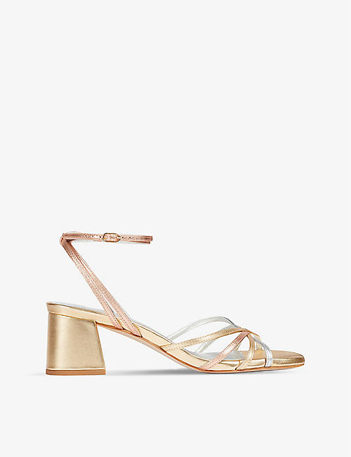 LK BENNETT: Starlet metallic-leather heeled sandals