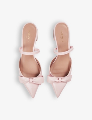 Shop Lk Bennett Women's Pin-light Pink Cadence Bow-front Patent-leather Courts