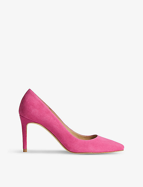 LK BENNETT: Floret pointed-toe suede-leather courts