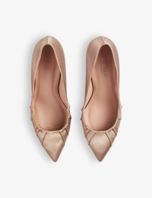 Shop Lk Bennett Women's Bro-mocha Florena Pleated Heeled Satin Courts