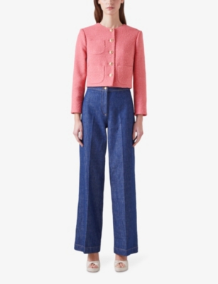 Allie boxy-fit tweed cotton-blend jacket
