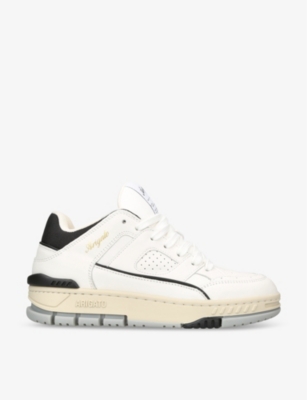Axel Arigato Area Lo Brand-patch Leather And Recycled Polyester Mid-top Trainers In White/blk