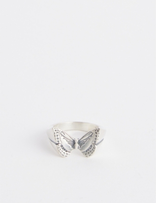 Shop Serge Denimes Men's Silver Butterfly 925 Sterling-silver Ring
