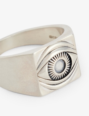 Shop Serge Denimes Men's Silver Eye-engraved 925 Sterling-silver Ring