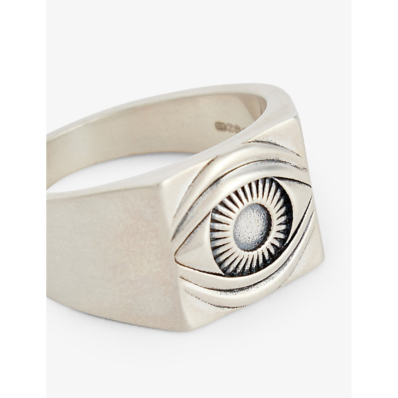 Shop Serge Denimes Mens Silver Eye-engraved 925 Sterling-silver Ring