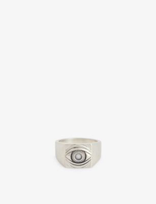 SERGE DENIMES: Eye-engraved 925 sterling-silver ring