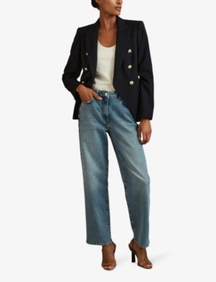 Tally double-breasted tailored wool-blend blazer