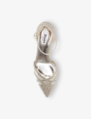 Dune Womens Gold-synthetic Composed Embellished Mesh Courts In Gold-synthetic