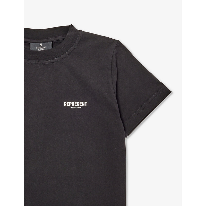Shop Represent Logo-print Short-sleeve Cotton-jersey T-shirt 4-6 Years In Black